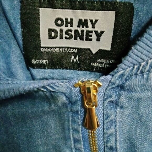 Oh My Disney Ariel Mermaid Blue Chambray Bomber Jacket - Picture 3 of 6